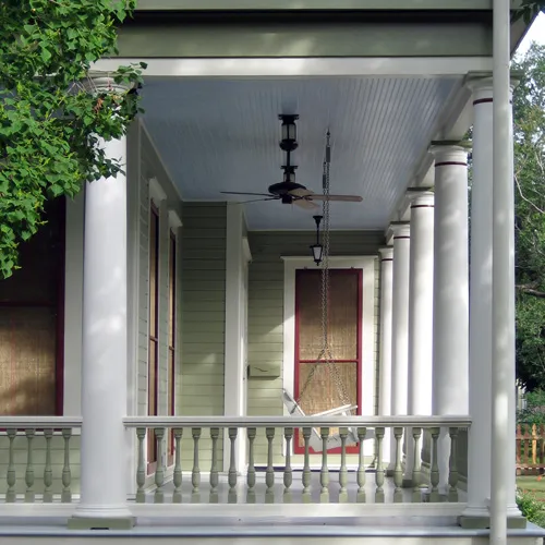 East elevation / Lower porch after restoration