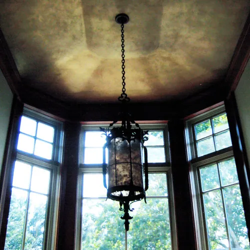 Venetian Plaster Ceiling At Stairhall