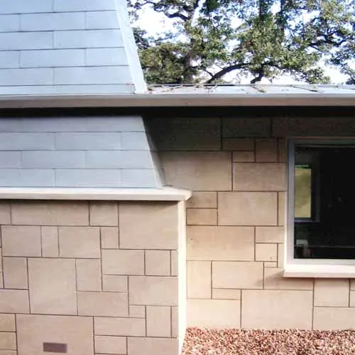 Limestone And Metal Cladding Detail