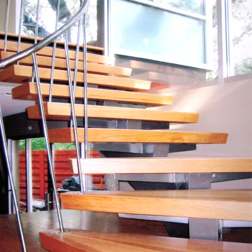 Curving Stair With 3" Oak Treads